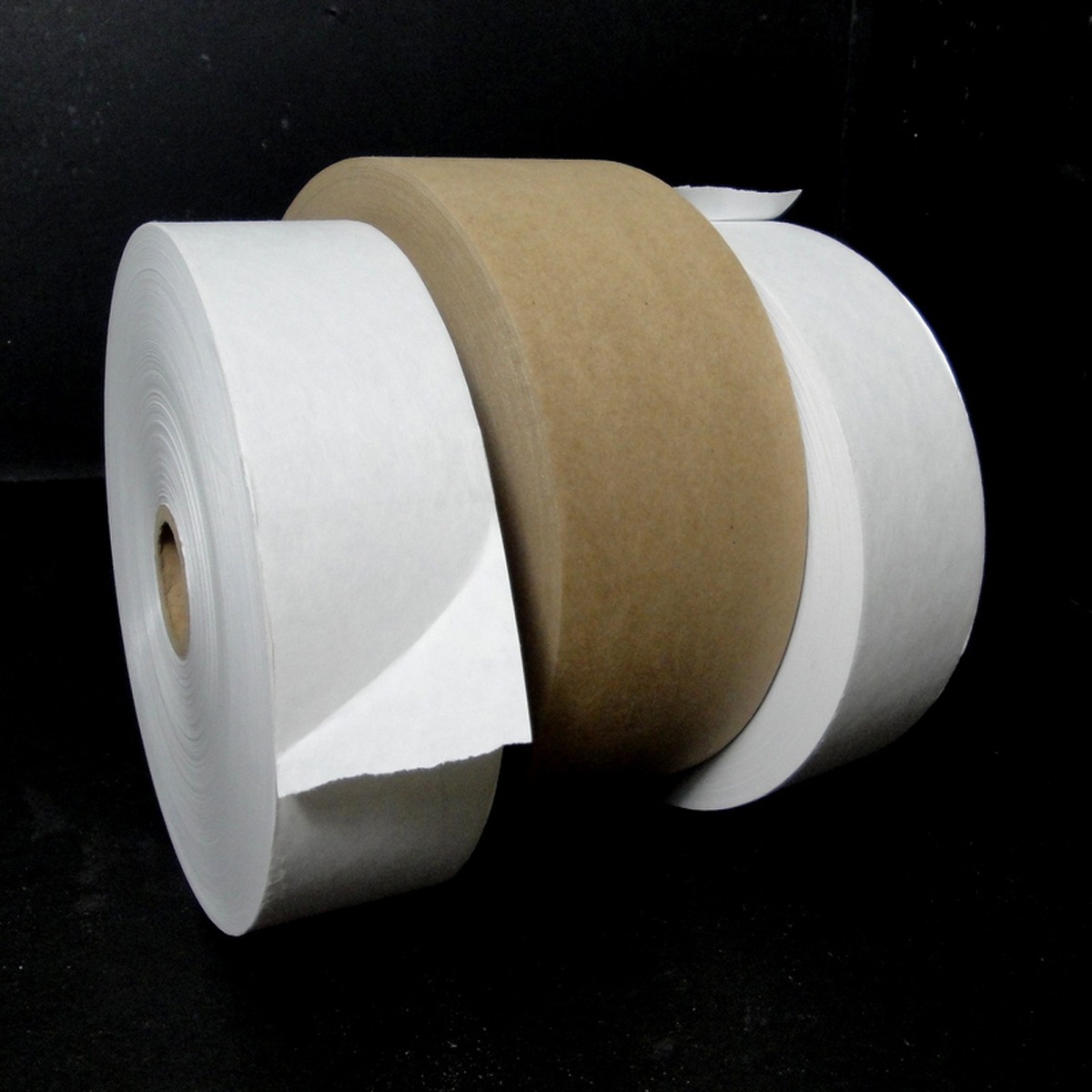 Rok 3" x 600' Gummed Paper Water Activated Carton Box Kraft Packaging Ship Tape 