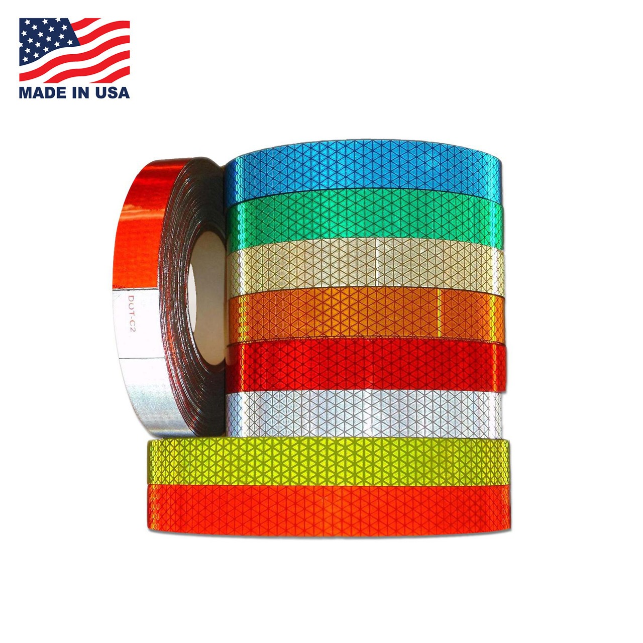 NEON ORANGE  Reflective   Conspicuity  Tape 2" x 25 feet no lines solid pattern 