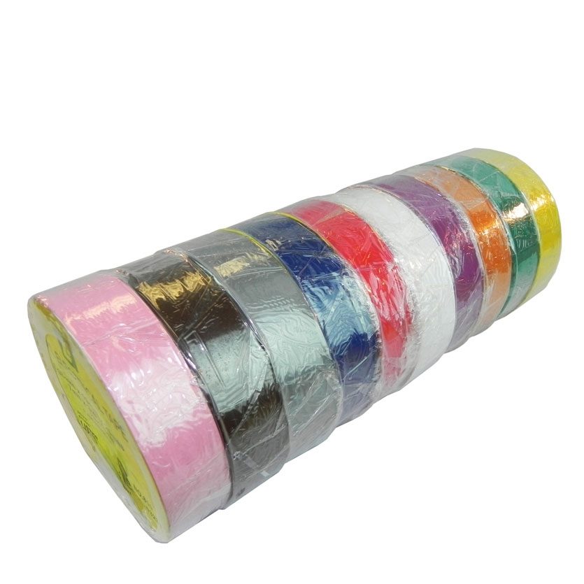 10 Color Coded Pack Electrical Tape UL 723 Codes Black Gray Blue Red Green White 